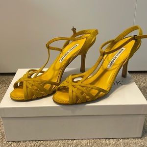 Yellow strappy Manolo Blahnik Heels